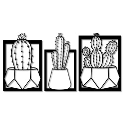 Kit Esculturas de Parede Vazinhos de Cactus - Q! Bacana