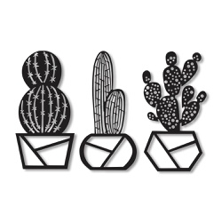 Kit Esculturas de Parede Vazinhos de Cactus - Q! Bacana