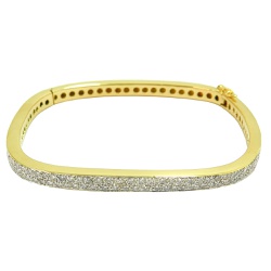 Pulseira Bracelete de Ouro 18k Maciço com Diamante... - RDJ JÓIAS