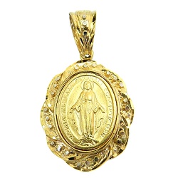 Pingente em Ouro 18K Medalha de Nossa Senhora das Graças - J03001504 - RDJ JÓIAS