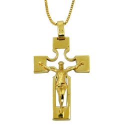 Crucifixo de Ouro Vazado Pequeno - J03000944 - RDJ JÓIAS