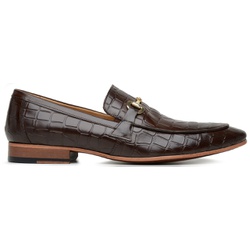 Sapato Social Masculino Couro Preto Croco Gucci Riccally | Riccally