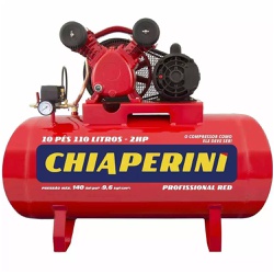 Compressor De Ar Média Pressão 10 Pcm 110 Litros –10/110 RED - CHIAPERINI - Ritec Máquinas e Ferramentas