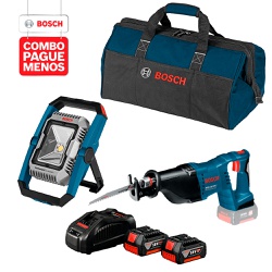 Combo Pague Menos Bosch 18V - Serra Sabre GSA 18V-LI + Lanterna GLI 18V-1900, , 2 baterias 18V 4,0Ah 1 carregador e 1 bo... - Ritec Máquinas e Ferramentas