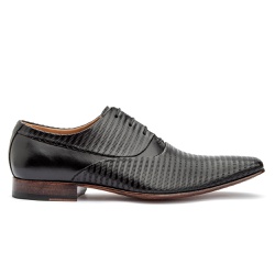 Sapato Social Masculino Oxford em Couro cor Preto - Sapatos de Franca