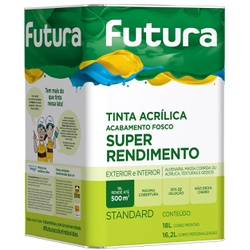 TINTA ACRÍLICA FOSCO SUPER RENDIMENTO 18L FUTURA - TINTAS JD