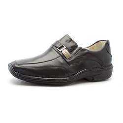 Sapato Social de Conforto Masculino Anatomico Pret - Top Franca Shoes | Calçados confortáveis em Couro
