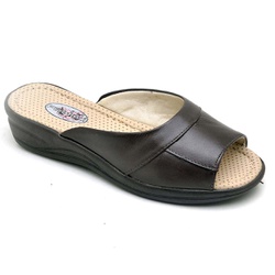 Sandália Tamanco Conforto Anatomico Ortopédica Pre... - Top Franca Shoes | Calçados confortáveis em Couro