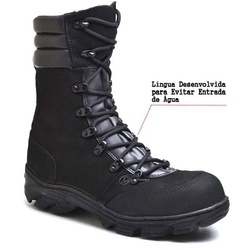 Bota Coturno Militar Tático Unisex Couro Macio - Top Franca Shoes | Calçados confortáveis em Couro