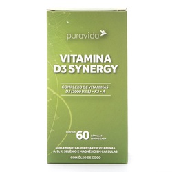 Vitamina D3 Synergy Puravida 60capsula / 75g - VILA CEREALE