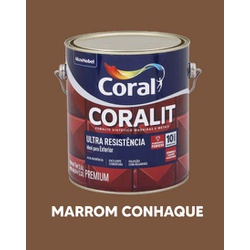 Esmalte Sintético Brilhante Coralit - Marrom Conha... - VIVA COR TINTAS