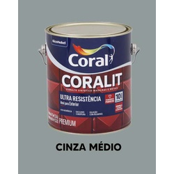 Esmalte Sintético Brilhante Coralit - Cinza Médio - VIVA COR TINTAS