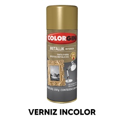Spray Metallik 350ml Colorgin - Verniz Incolor - VIVA COR TINTAS