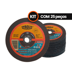 Kit 25 Discos de Corte 41f 178 x 1,6 x 22,23 A46q-... - ABRASSIL