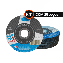 Kit 25 Discos de Corte 41C 115 x 1 x 22,23 mm A60Q... - ABRASSIL