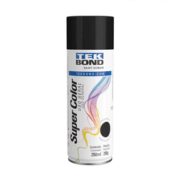 Tinta Spray Uso Geral Preto Fosco 350ml 250G - Tek... - ABRASSIL