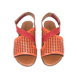 Rasteira Nina - Laranja com carmim - A de Acessórios | Sapatos Femininos