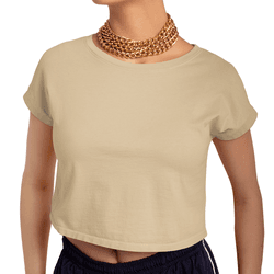 Cropped Feminino 100% Algodão 30.1 Bege - CPPBEGE - Adrenalina Drop