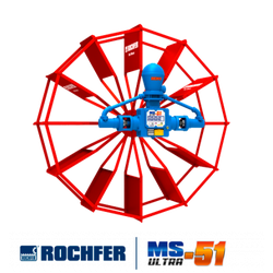 Bomba Roda D'água ROCHFER modelo MS ULTRA-51 com Roda 1,65 x 0,48m Pás Planas