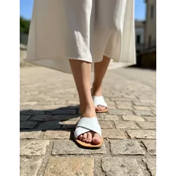Sandália Rasteira Ludi - Branc... - ÁINE STORE