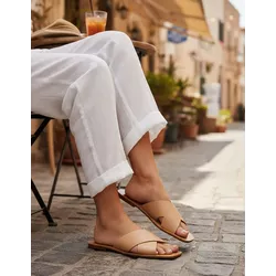 Sandália Rasteira Ludi - Nude - ÁINE STORE