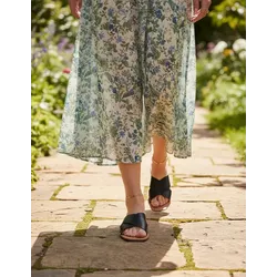 Sandália Rasteira Ludi - Preto - ÁINE STORE