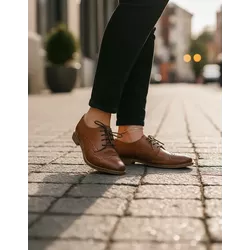 Oxford Kilkenny Couro - Tabaco - ÁINE STORE