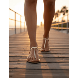 Sandália T Strap - Dourada - ÁINE STORE