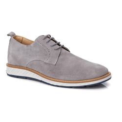 Sapato Masculino Brogue Elite Camurça Cinza - Logaly 