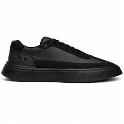 Tênis Casual Masculino Fly Couro All Black - Logaly 