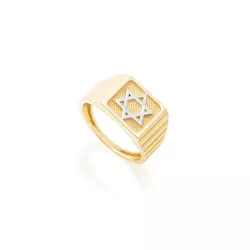 Anel em ouro 18k estrela de Davi 5g - 1114 - Almeida Prada