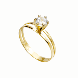 Anel Aro Duplo Ouro 18k com Zirconia Brilhantada B... - Almeida Prada