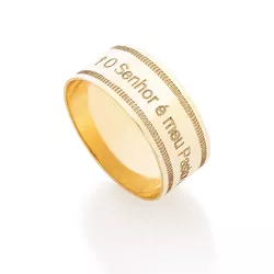 Anel em ouro 18k o senhor é meu pastor 5,5g - 1115 - Almeida Prada