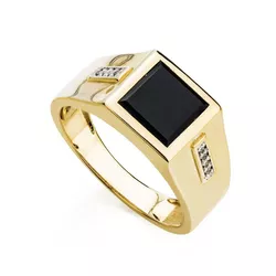 anel em ouro 18k ônix 8g - 1118 - Almeida Prada