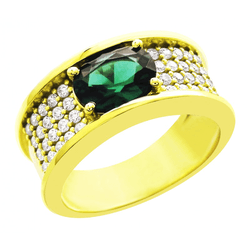 Anel de Formatura Ouro 18k com Pedra de Zirconia D... - Almeida Prada