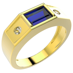 Anel Formatura Ouro 18K 750 Masculino Com Pedra em... - Almeida Prada