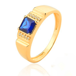 Anel Formatura Ouro 18K Masculino Com Pedra Em Zir... - Almeida Prada