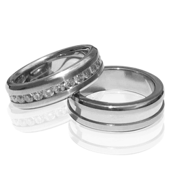 Aliança de Namoro Aço Cirúrgico 6mm na Feminina to... - Almeida Prada