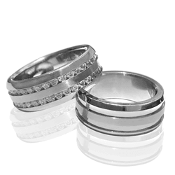 Aliança de Namoro Aço Cirúrgico 8mm Abaulada na Fe... - Almeida Prada