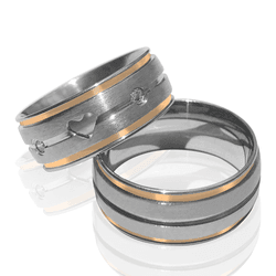 Aliança de Namoro Aço Cirúrgico Anatômica 8mm 2 Ca... - Almeida Prada