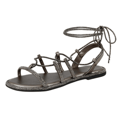 Rasteira Metalizada Nicoly Prata Velho - RRM314vel... - AMARENA SHOES