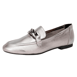 Loafer Suzy Couro Prata - VL13prata - AMARENA SHOES