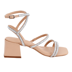 Sandália Helena Couro Marfim - VS03Marfim - AMARENA SHOES