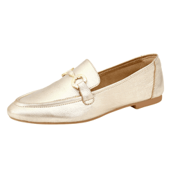 Loafer Laila Couro Dourado - VL05dourado - AMARENA SHOES