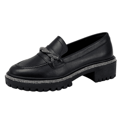 Mocassim Tratorado Amy Couro Preto - VG09preto - AMARENA SHOES