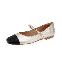 Sapatilha Jasmim Couro Ouro Light - VL09ouro - AMARENA SHOES