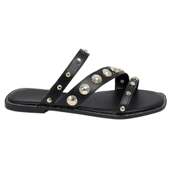 Rasteira Renata Preto - RGM07preto - AMARENA SHOES