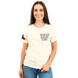 Camiseta Off White Santa Teresinha Feminina Algodã... - Amiguinhos do Céu