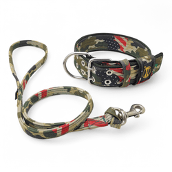 Coleira Amorosso® Camuflado USA + Guia USA BM - 40... - Amorosso