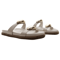 Sandália Papete - Nina, Off White - 25165O - ANALAURACALCADOS